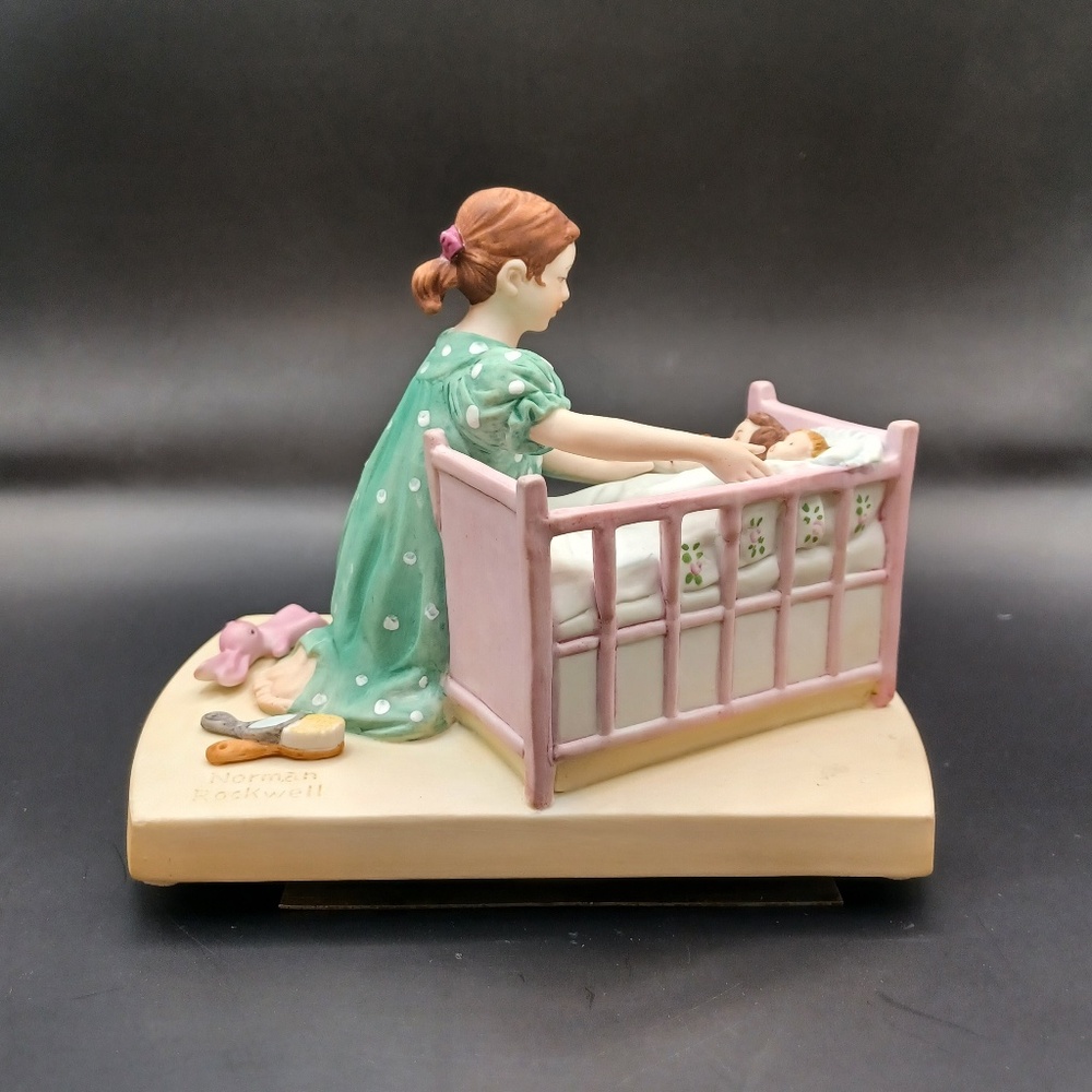 "Little Mother" by Norman Rockwell 1980 Porcelain Figurine